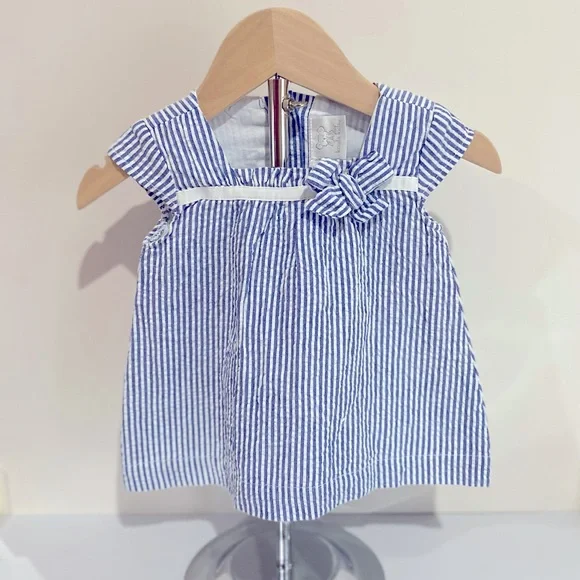 Koala Kids Dresses | Koala Kids Baby Girl Striped Navy And White Dress - 3-6 Months | Color: Blue/White | Size: 3-6mb | Briatelier's Closet